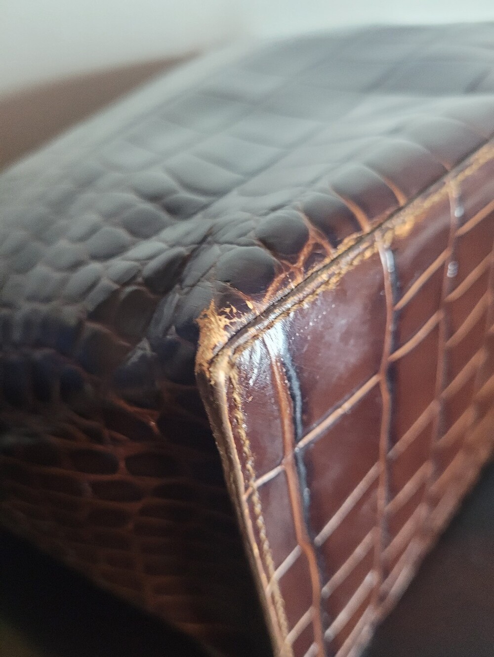 Furla Divide Croc Embossed Leather Tote - Picture 7 of 16